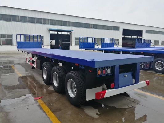 40 pieds 60 tonnes remorques semi-remorques plateaux d'occasion à trois essieux à vendre