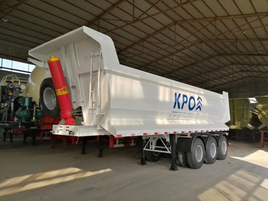 25cbm hydraulique remorque arrière, en forme de U 3 axle End Dump remorque