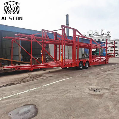 Trailers à deux essieux, trailers à squelette à 8 positions avec pont supérieur et bas