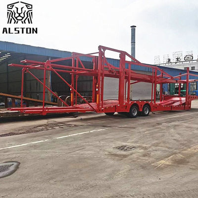 Trailers à deux essieux, trailers à squelette à 8 positions avec pont supérieur et bas