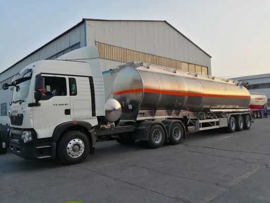 Acier inoxydable 42000 litres réservoir diesel remorque 3 essieux