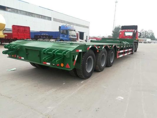 60T 100T 3 semi-remorque à essieu bas, remorque hydraulique extensible à essieu bas