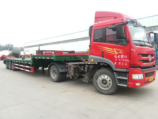 60T 100T 3 semi-remorque à essieu bas, remorque hydraulique extensible à essieu bas