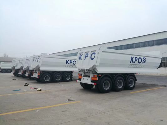 25cbm hydraulique remorque arrière, en forme de U 3 axle End Dump remorque