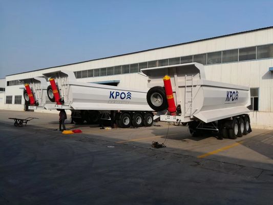 Remorques bennes arrière à poids mort léger à 3 essieux de 60 tonnes