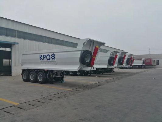 25cbm hydraulique remorque arrière, en forme de U 3 axle End Dump remorque