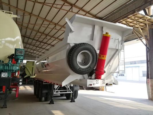 25cbm hydraulique remorque arrière, en forme de U 3 axle End Dump remorque