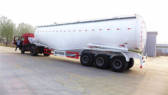 Remorque à ciment en vrac à triple essieu de 50 tonnes, semi-remorque à ciment en vrac